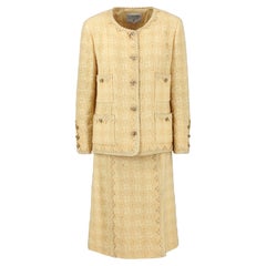 Chanel Boutique Yellow Wool Suit