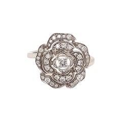 Chanel Bouton de Camélia Diamond Flower ring 18K White Gold