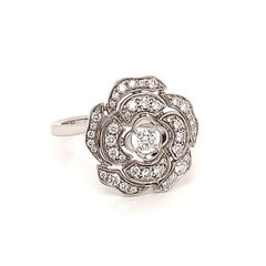 Chanel Bouton de Camélia Diamond Flower ring 18K White Gold