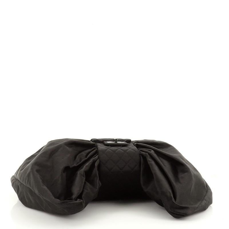 Black Chanel Bow Bag Satin Large