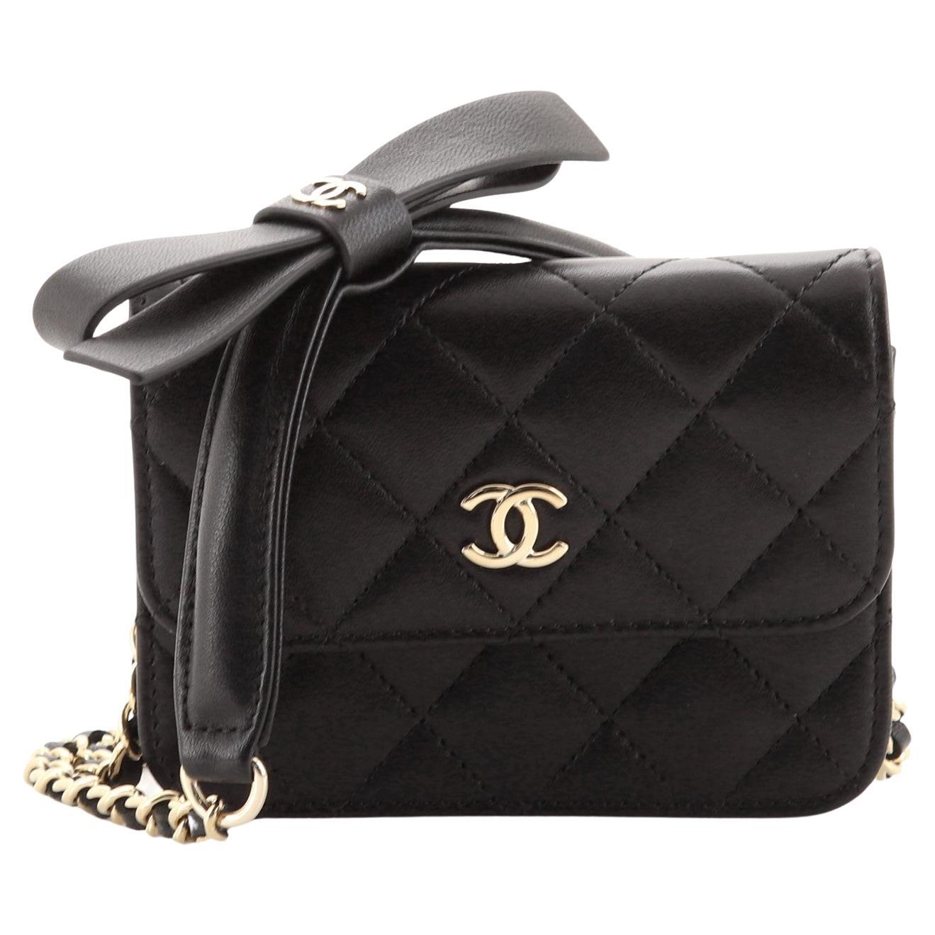 Chanel Quilted Flap Card Holder On Chain