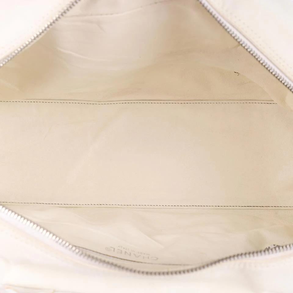 Chanel Bowler Travel Bag White Grey For Sale 6