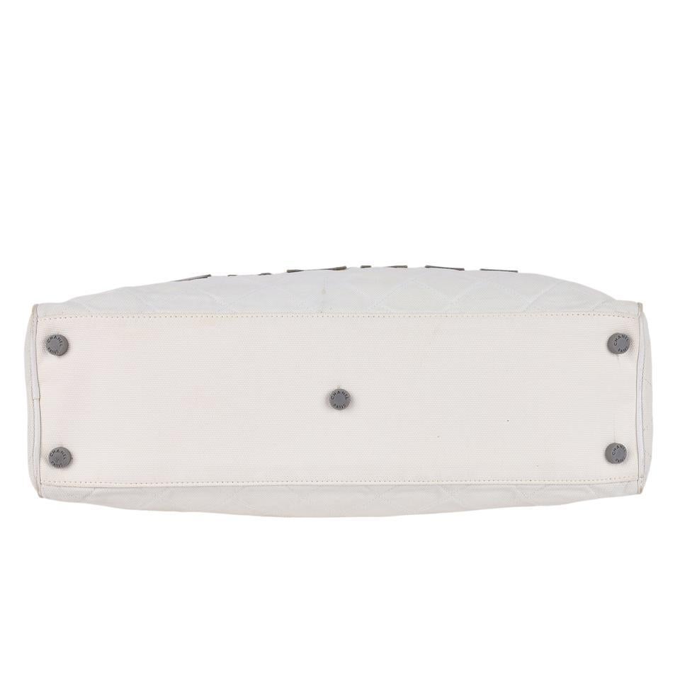 Women's Chanel Bowler Travel Bag White Grey For Sale