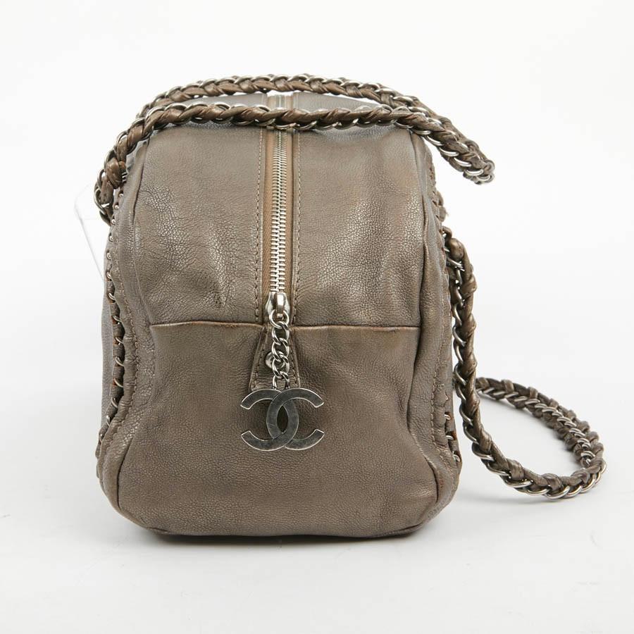 Borsa Bowling CHANEL in pelle Taurillon bronzo 5