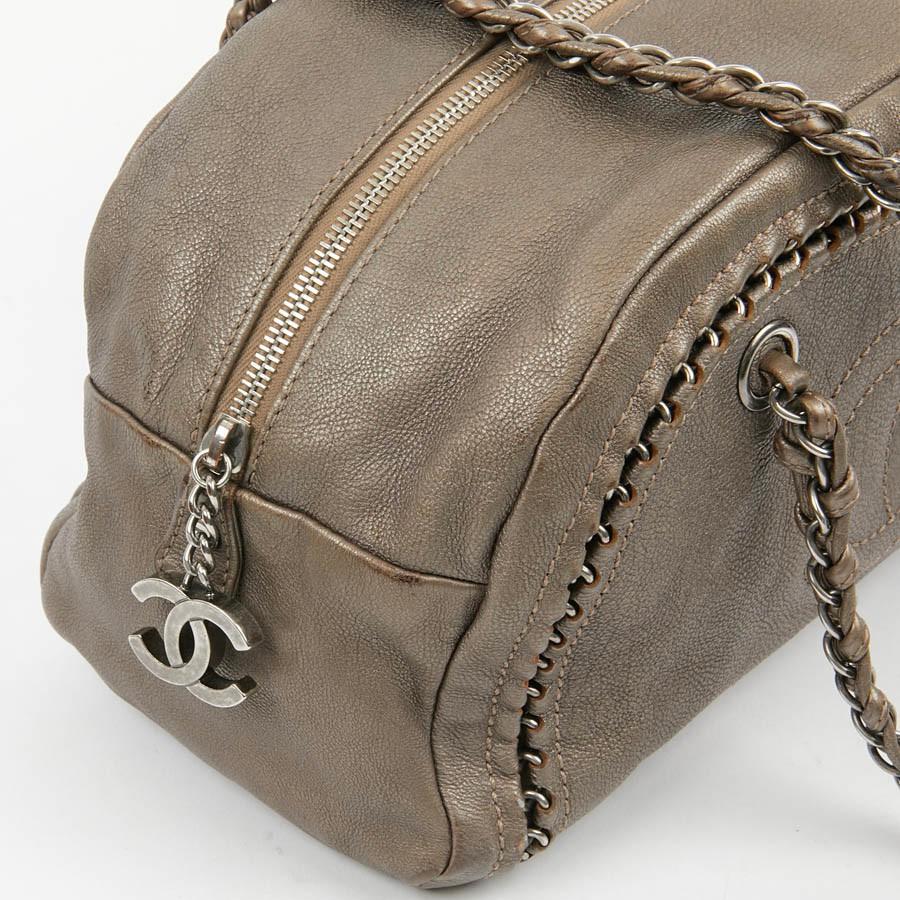 CHANEL Bowling Bag in Bronze Taurillon Leather 6