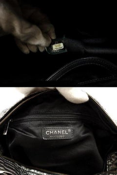 Chanel Bowling Bag (Ultra Rare) Metallic Chain Bowler 234207 Silver Python