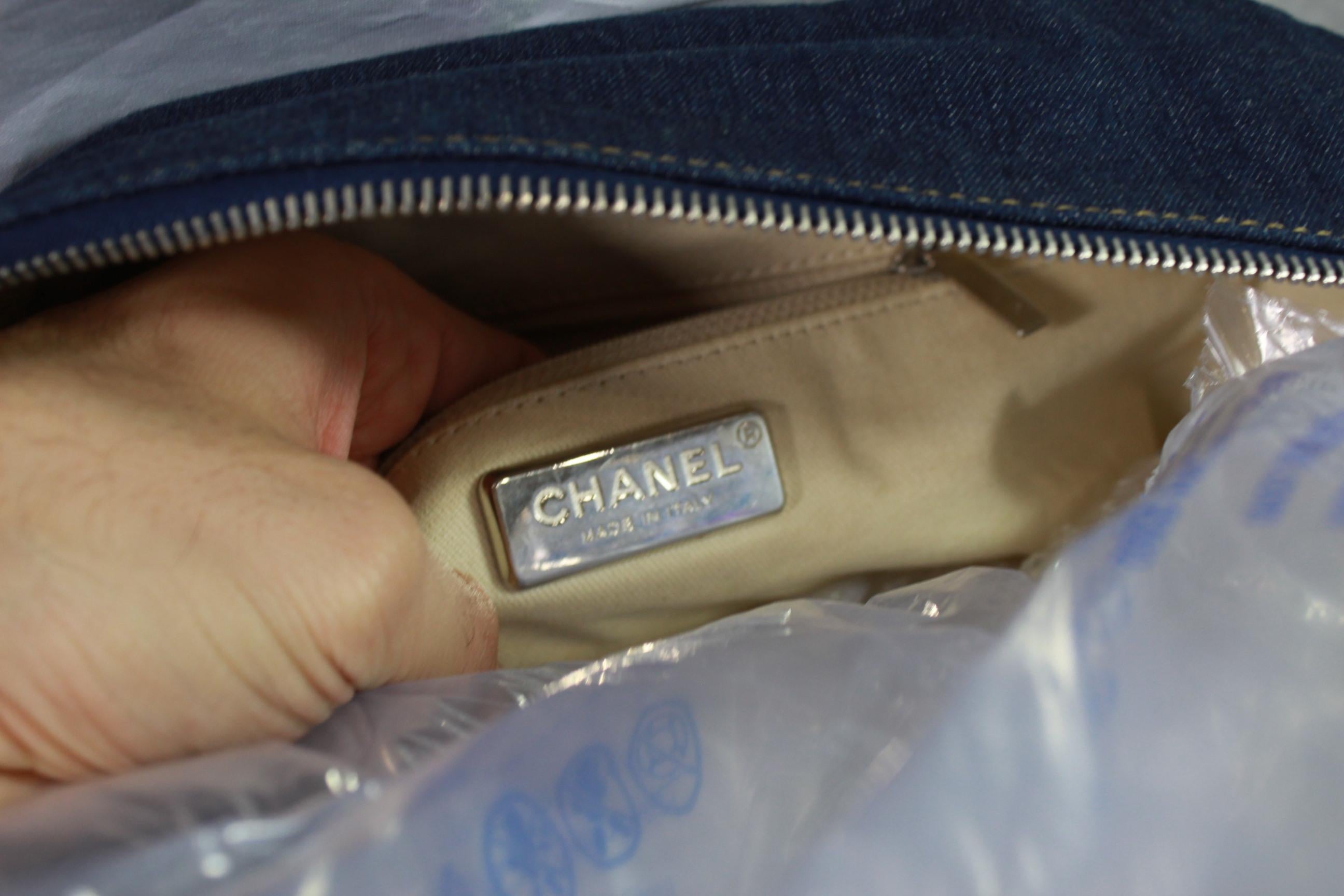 Chanel Bowling Jean Denim Bag with Chains 1