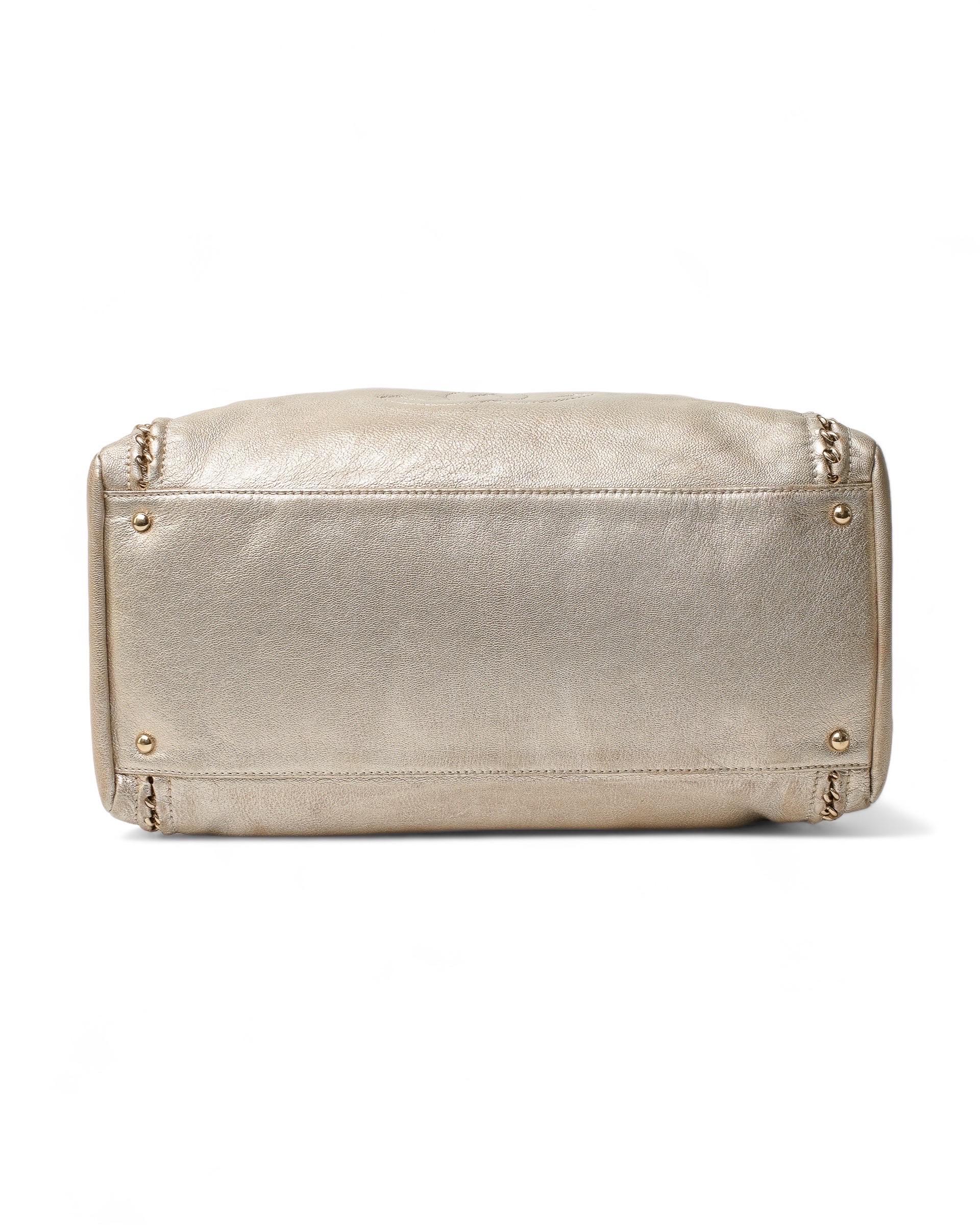 Chanel Bowling Metallic Gold Pelle Borsa a Mano 9