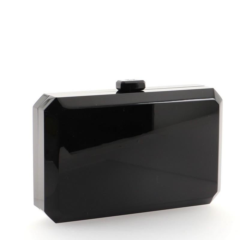 Black Chanel Box Clutch Plexiglass Small
