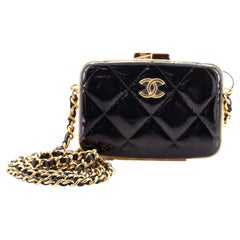Chanel Box With Chain Quilted Patent Small