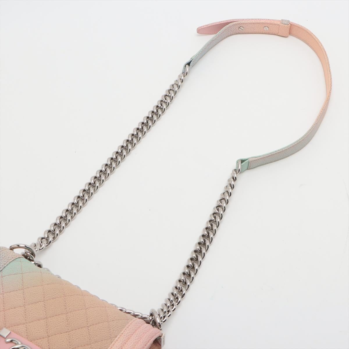 Chanel Boy 20 Small Caviar Skin Chain Shoulder Bag Pastel Rainbow 1