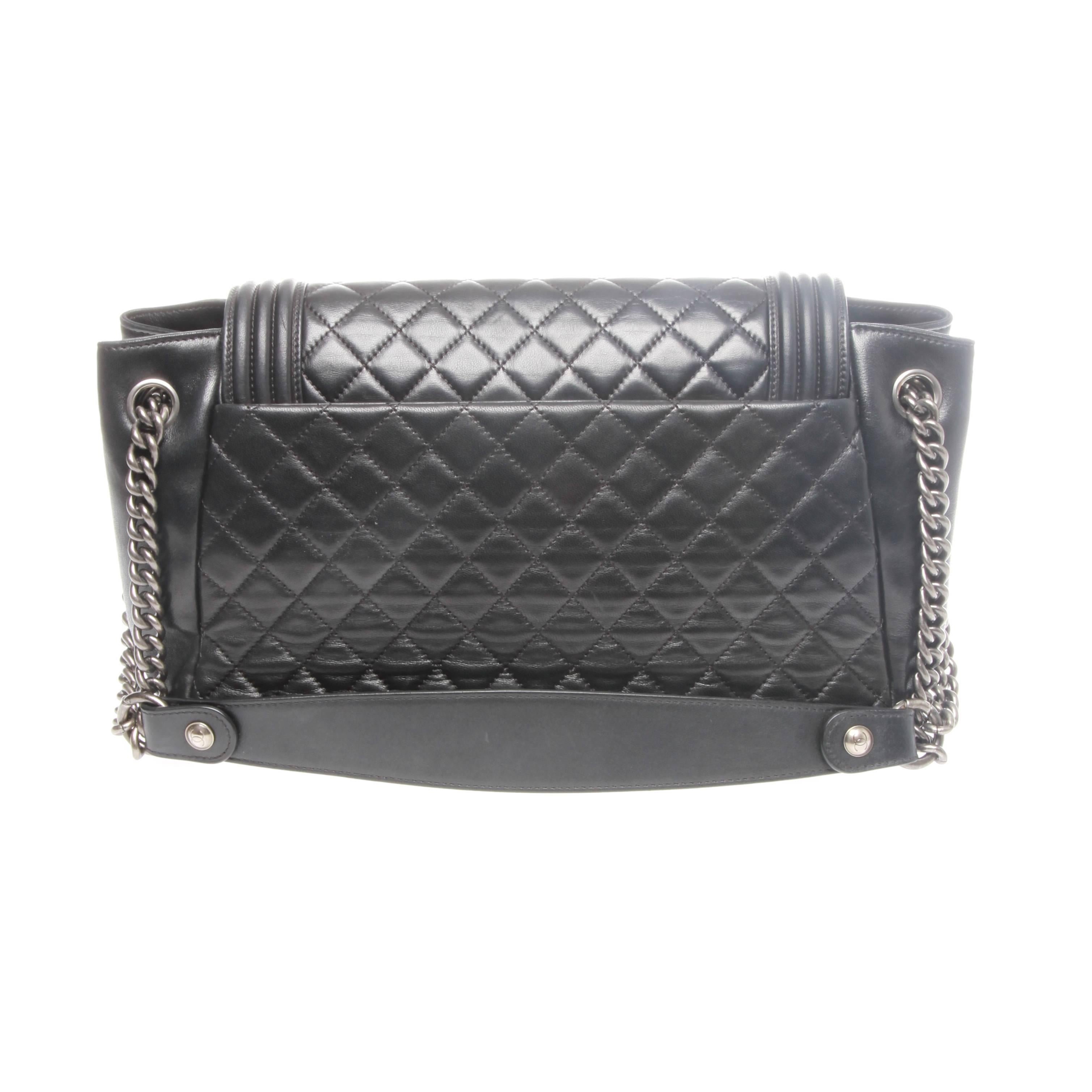 Black Chanel Boy Accordian Flap Bag