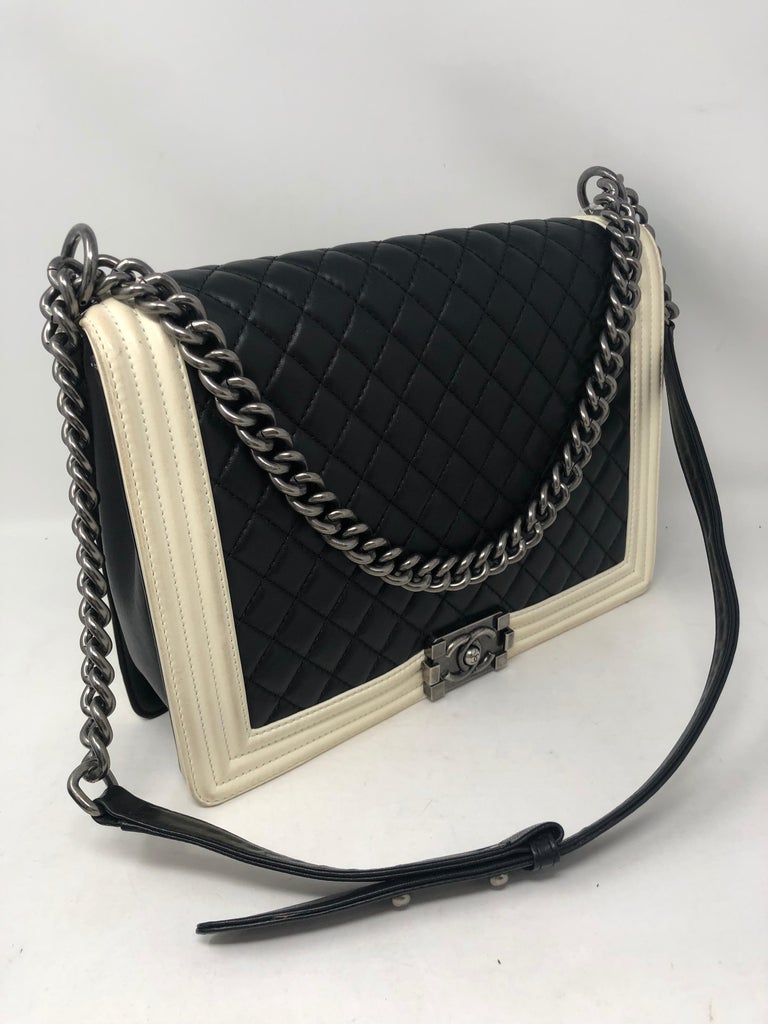 Chanel Boy Bag Black and White at 1stDibs Chanel Boy Bag Black and White at 1stDibs
