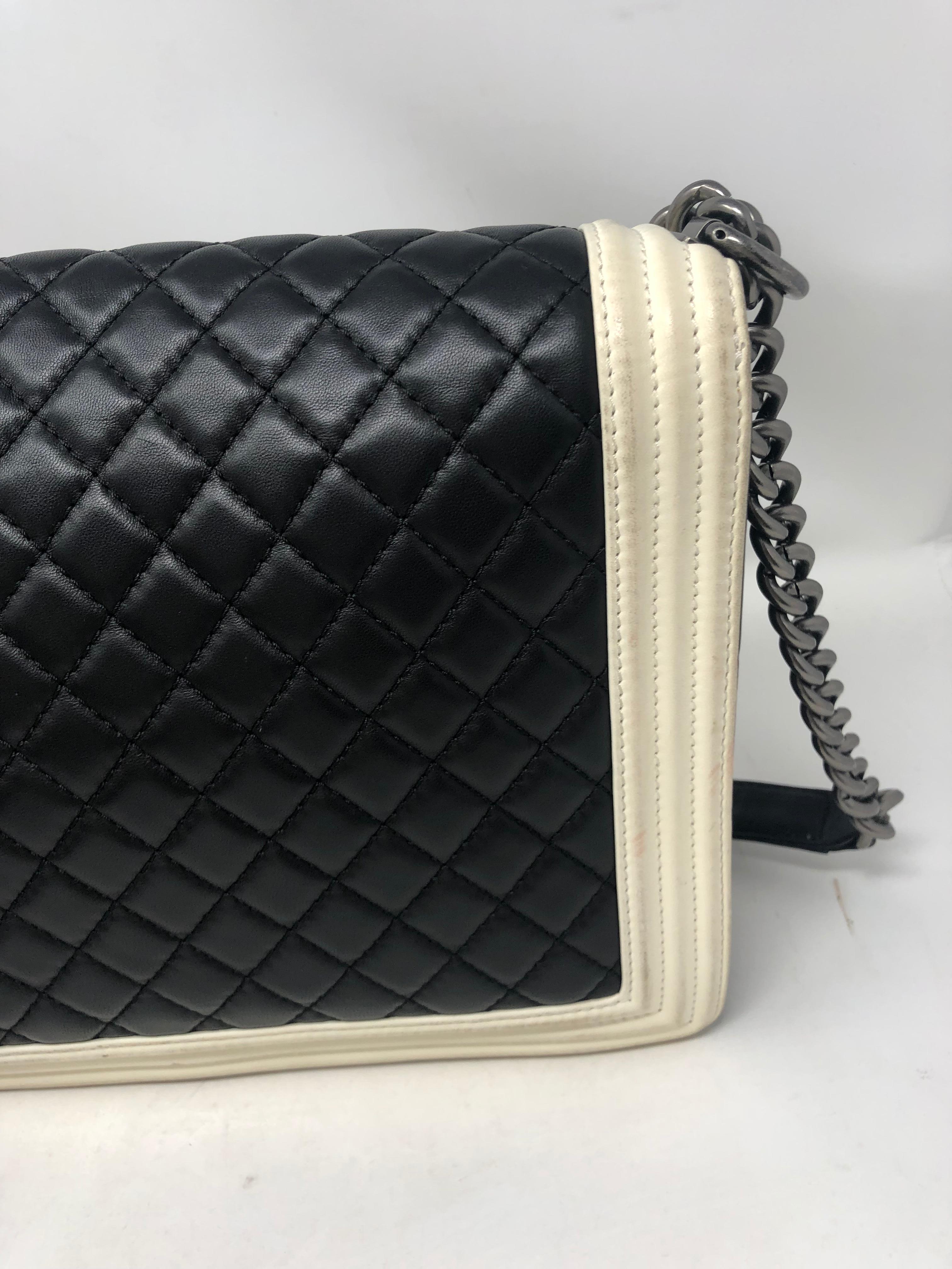 chanel white boy bag