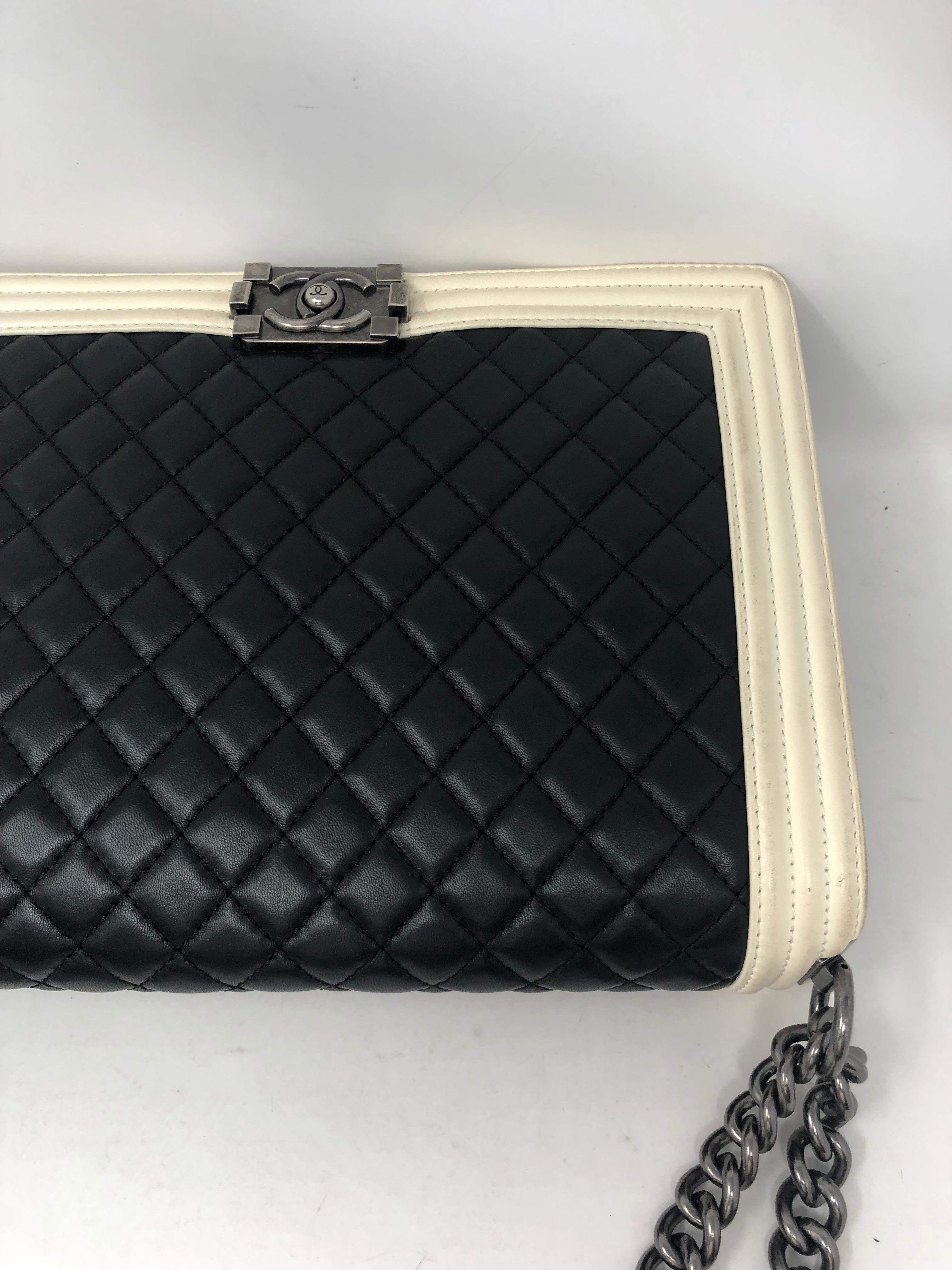 Chanel Boy Bag Black and White In Good Condition In Athens, GA