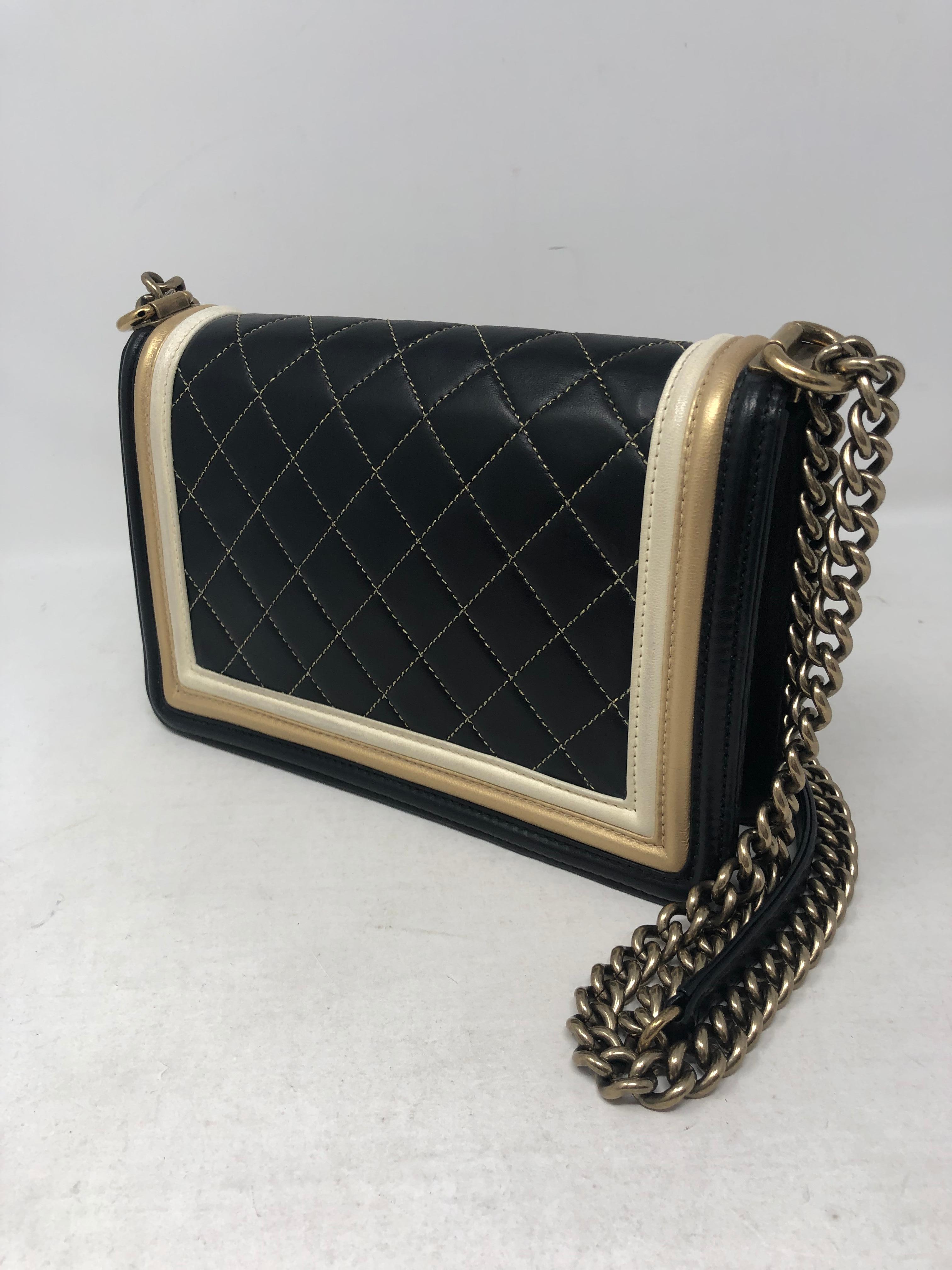 black chanel boy bag with gold hardware