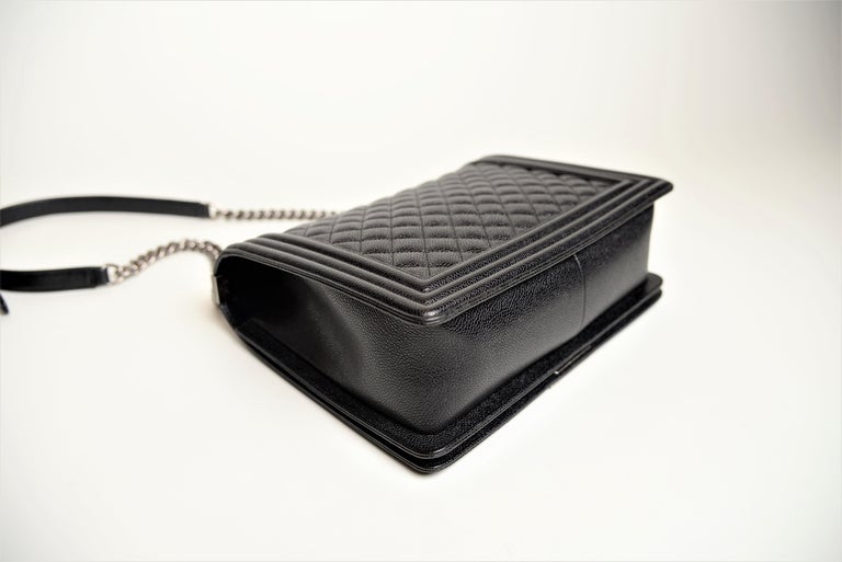 Review & What's in my Bag - Chanel Boy Bag Large Calfskin Caviar Leather ~  popcornday 