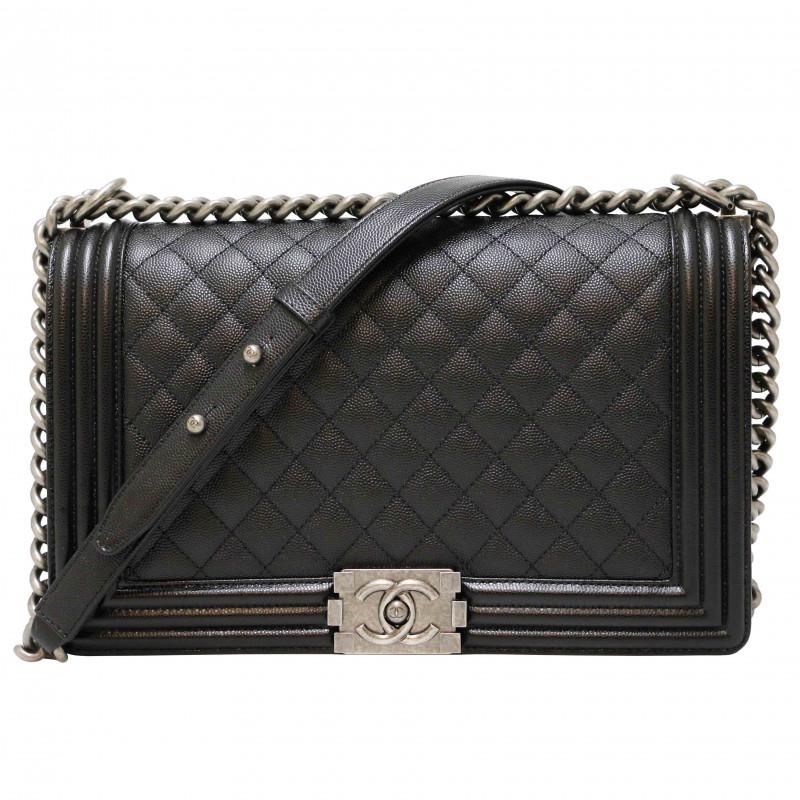 Black Chanel Boy Bag Caviar Leather
