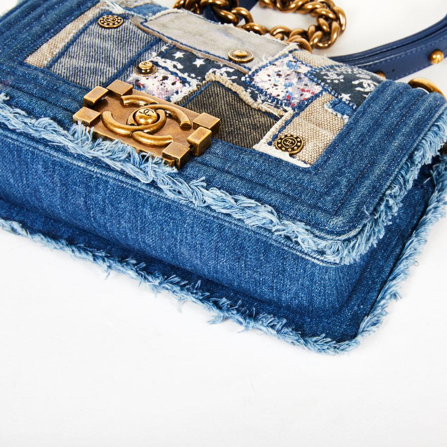 CHANEL Boy Bag in Blue Denim Patchwork 1