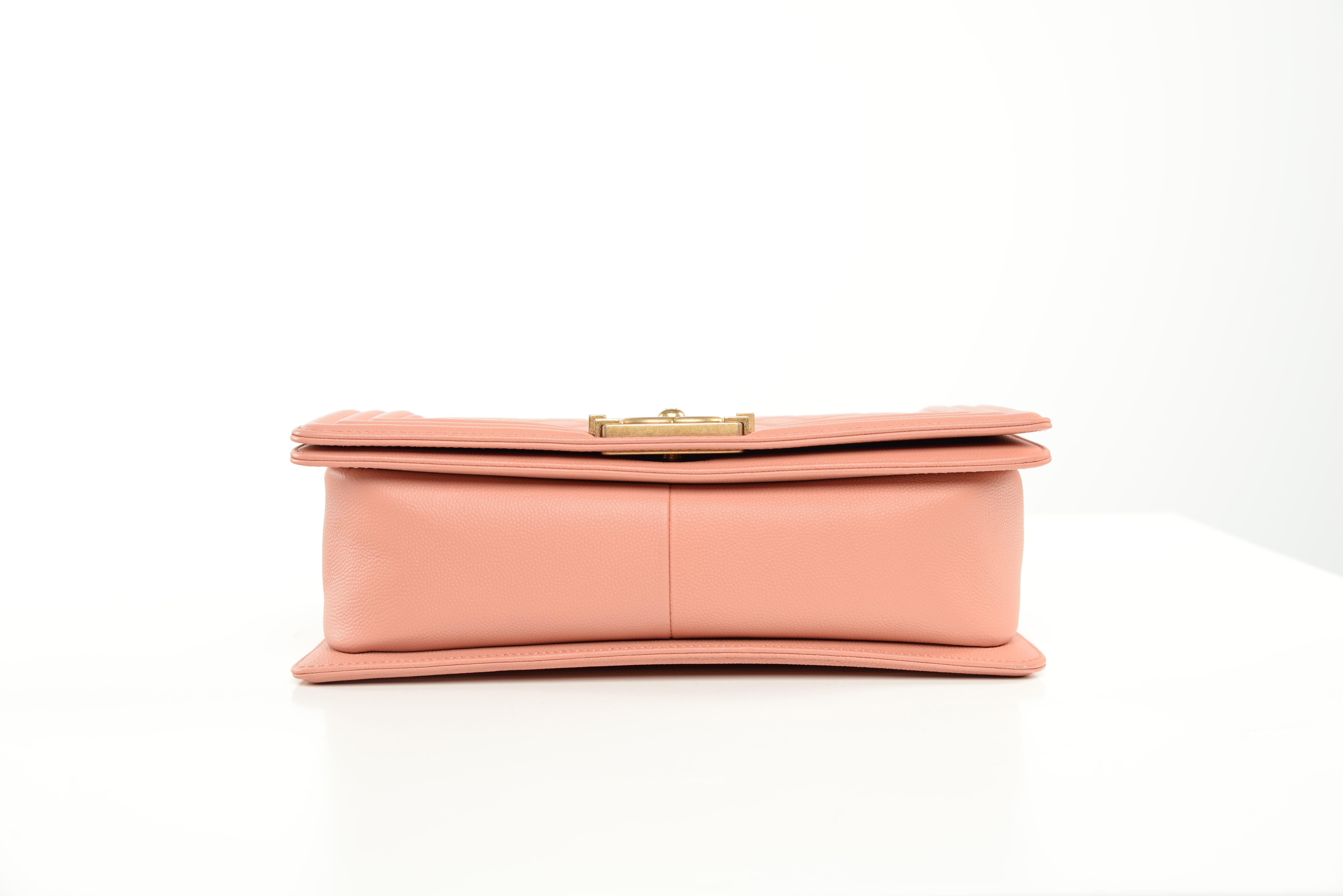 Chanel Boy Bag Medium Pink Lambksin Full-Set For Sale 3