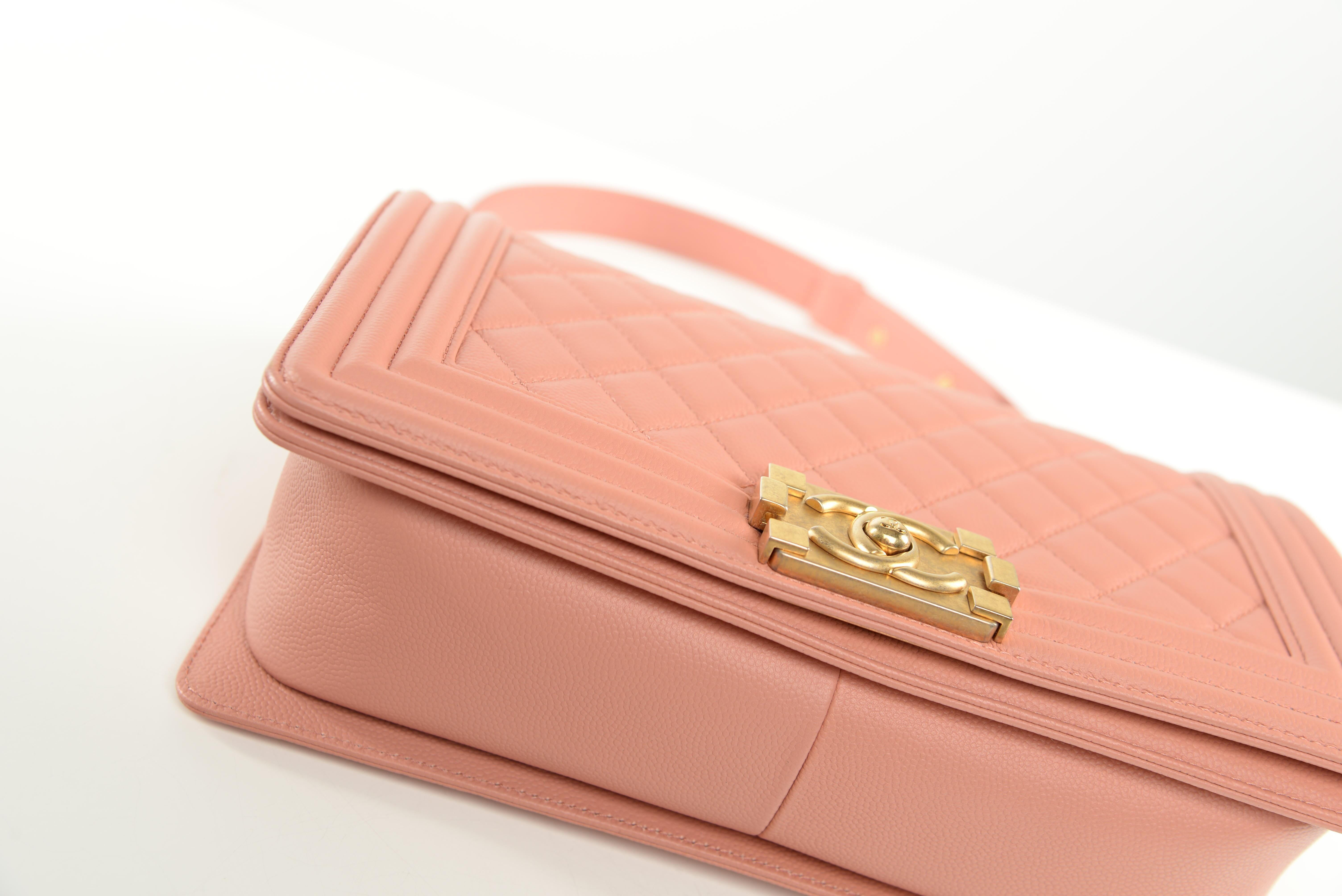 Chanel Boy Bag Medium Pink Lambksin Full-Set 4