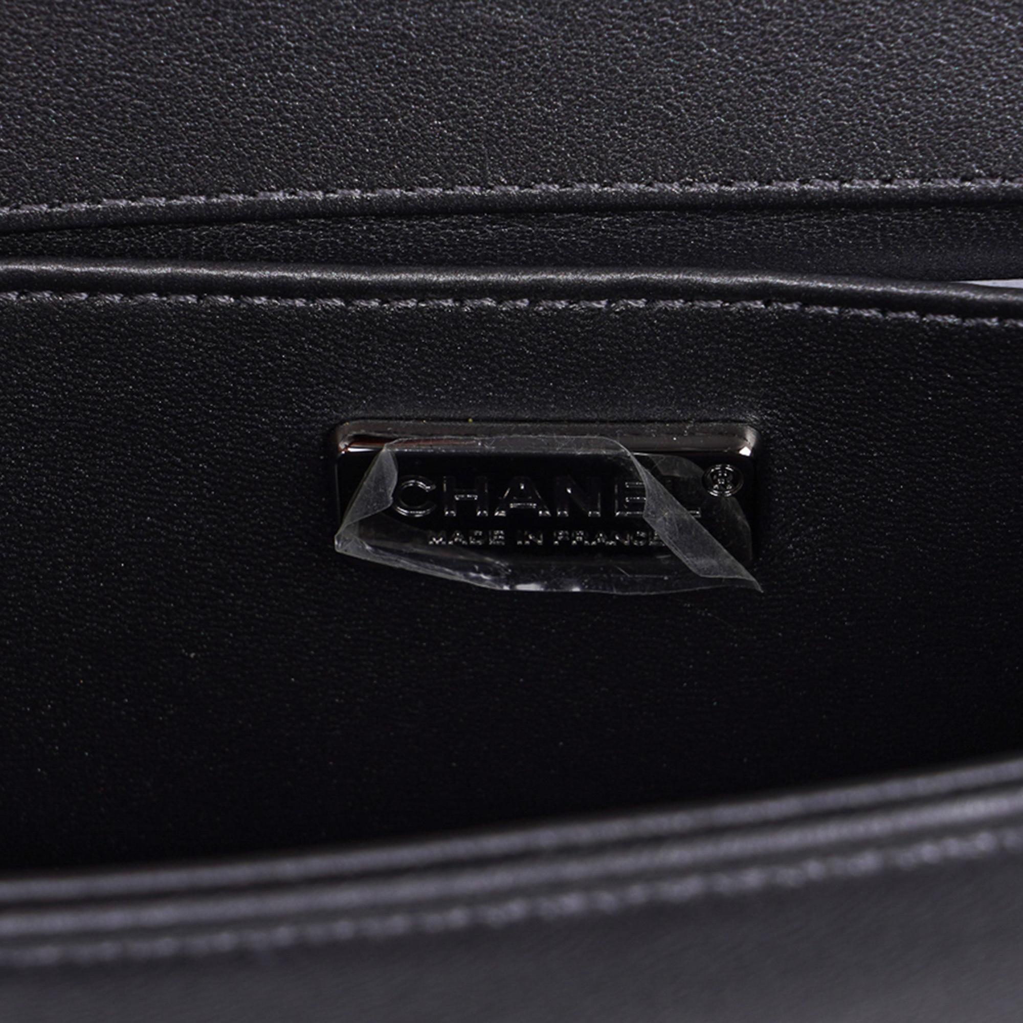 Chanel Boy Bag Silver Python / Leather Ruthenium Hardware Medium New w/Box 3