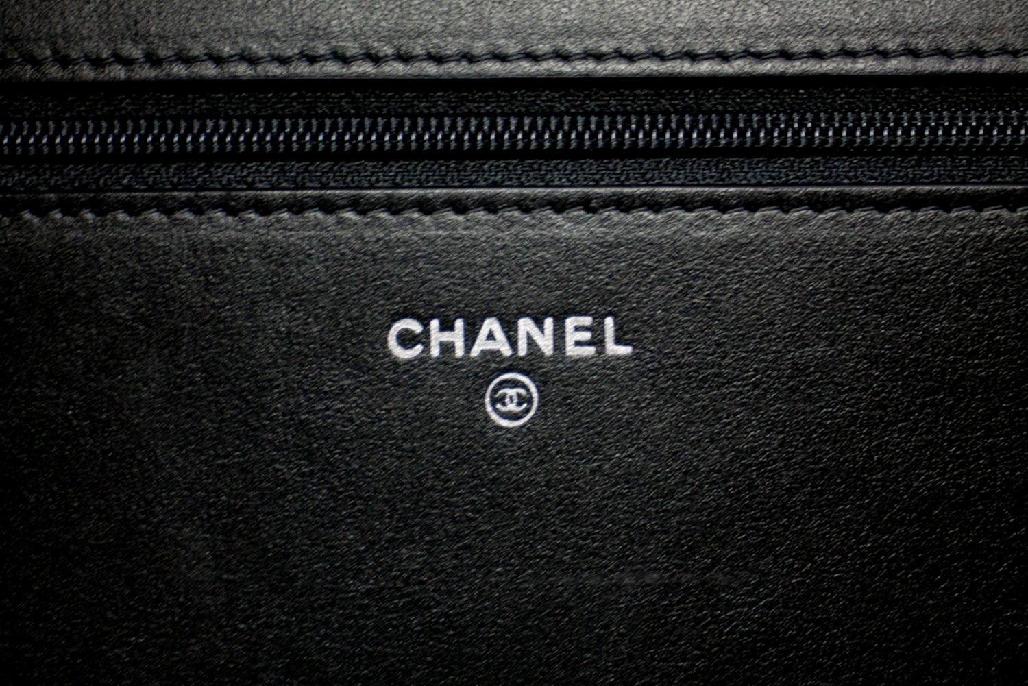 CHANEL Boy Black Caviar Flap WOC Wallet On Chain Shoulder Bag 8