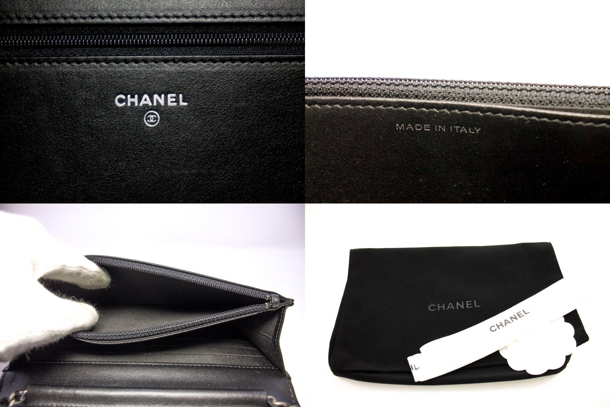 CHANEL Boy Black Caviar Flap WOC Wallet On Chain Shoulder Bag 1