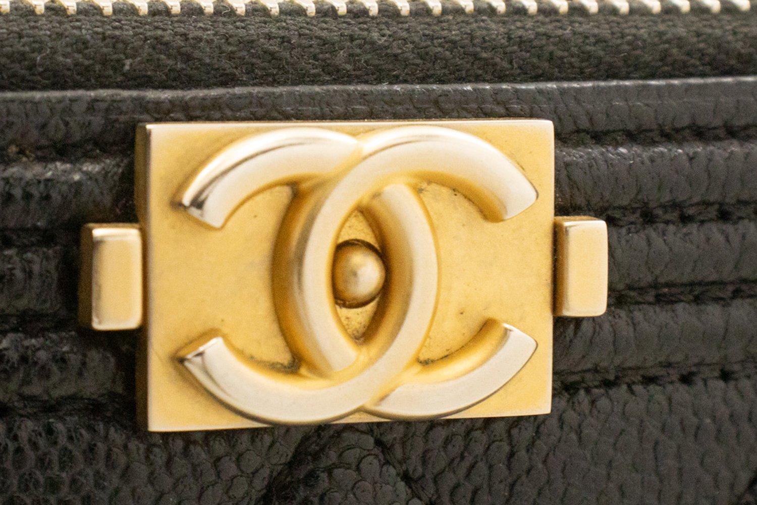 CHANEL Boy Black Caviar WOC Wallet On Chain Double Zip Shoulder For Sale 8
