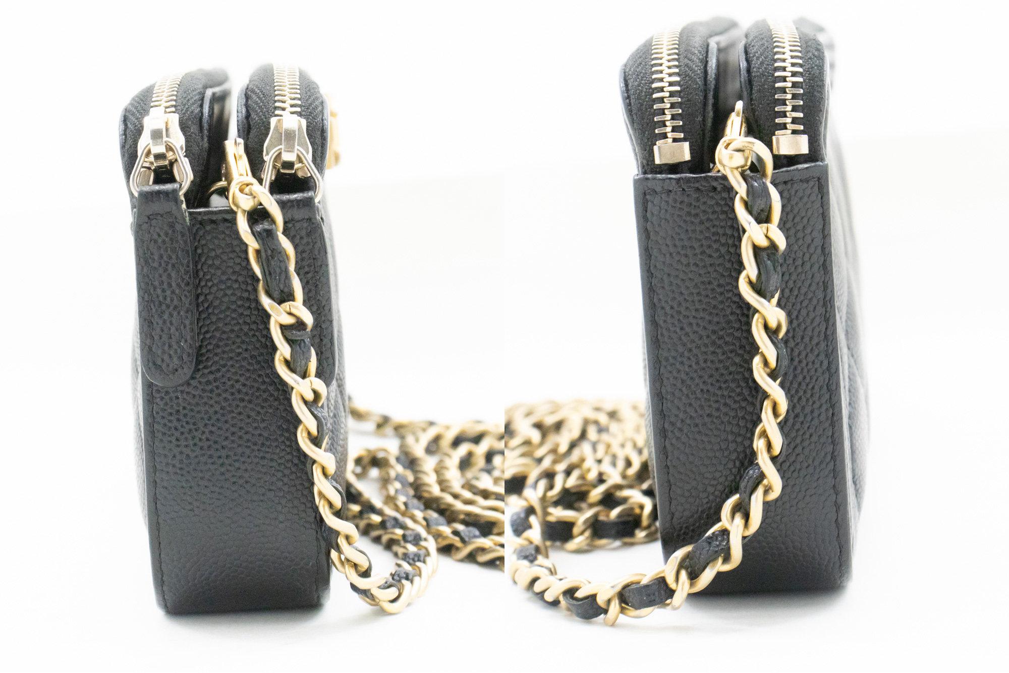 CHANEL Boy Black Caviar WOC Wallet On Chain Double Zip Shoulder For Sale 1
