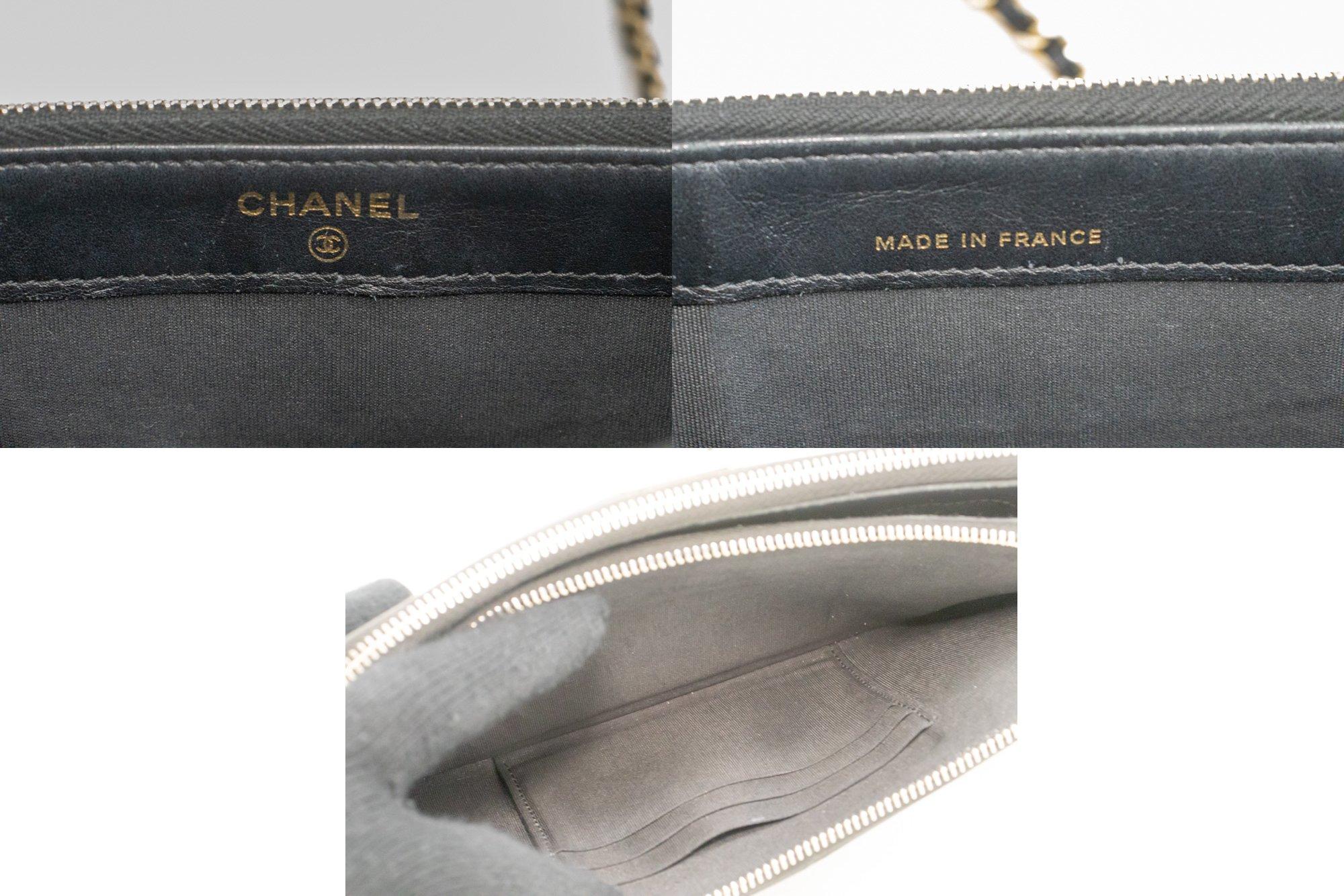 CHANEL Boy Black Caviar WOC Wallet On Chain Double Zip Shoulder For Sale 4