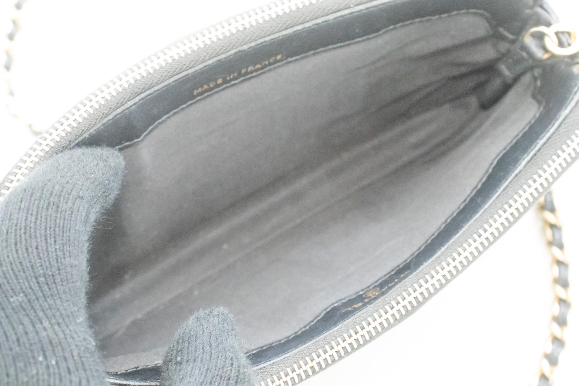 CHANEL Boy Black Caviar WOC Wallet On Chain Double Zip Shoulder For Sale 5