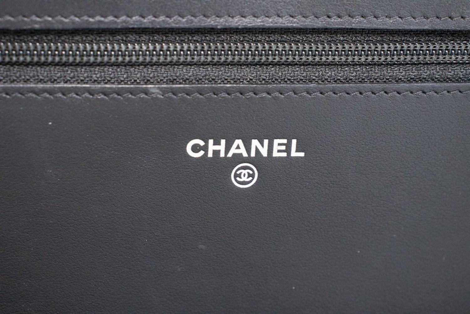 CHANEL Boy Black Caviar WOC Wallet On Chain Flap Shoulder Bag SV 11