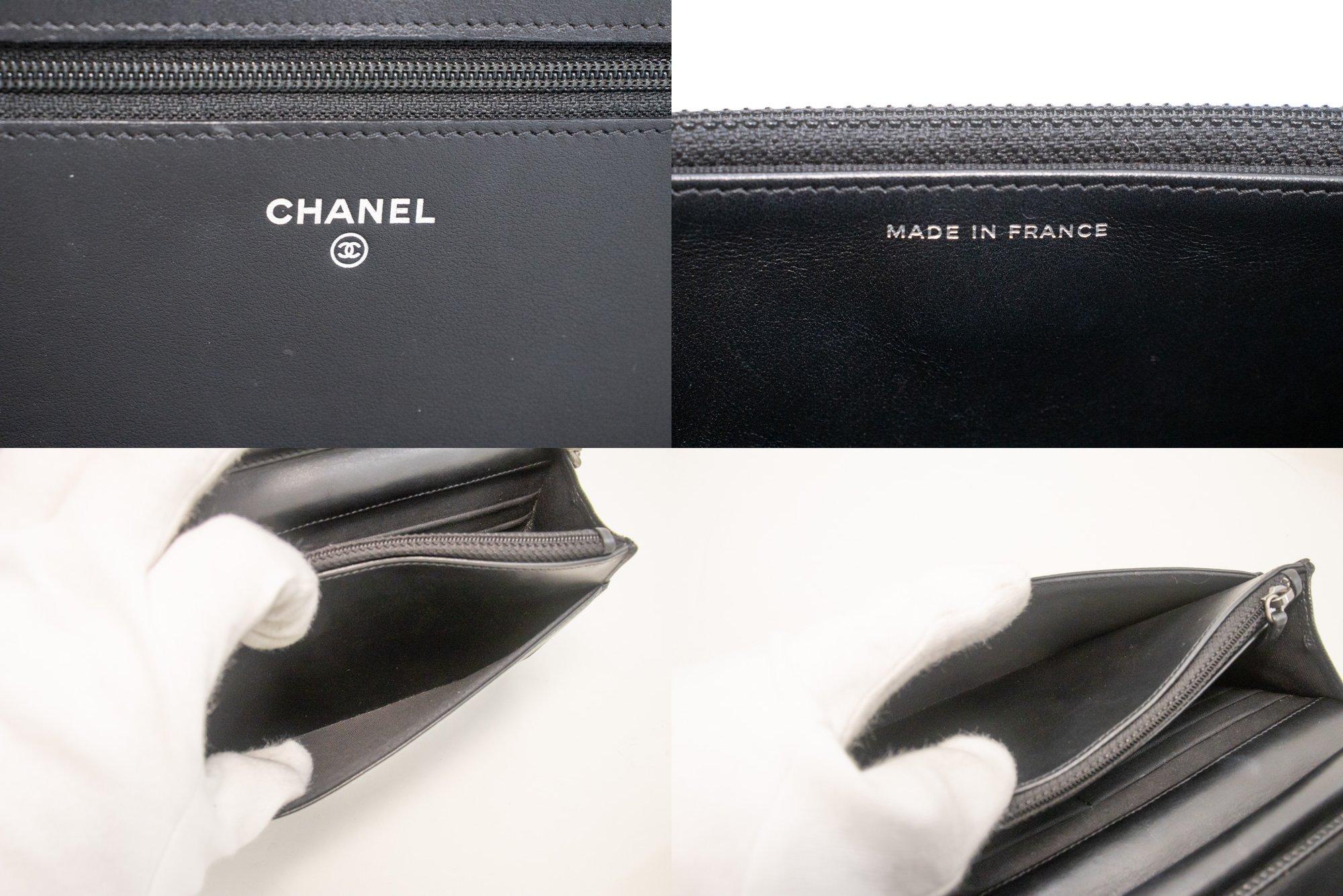 CHANEL Boy Black Caviar WOC Wallet On Chain Flap Shoulder Bag SV 4