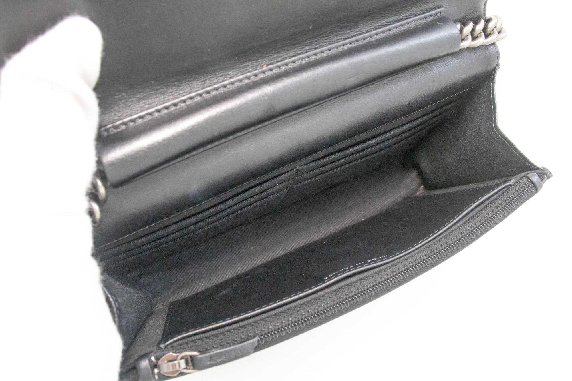CHANEL Boy Black Caviar WOC Wallet On Chain Flap Shoulder Bag SV 5