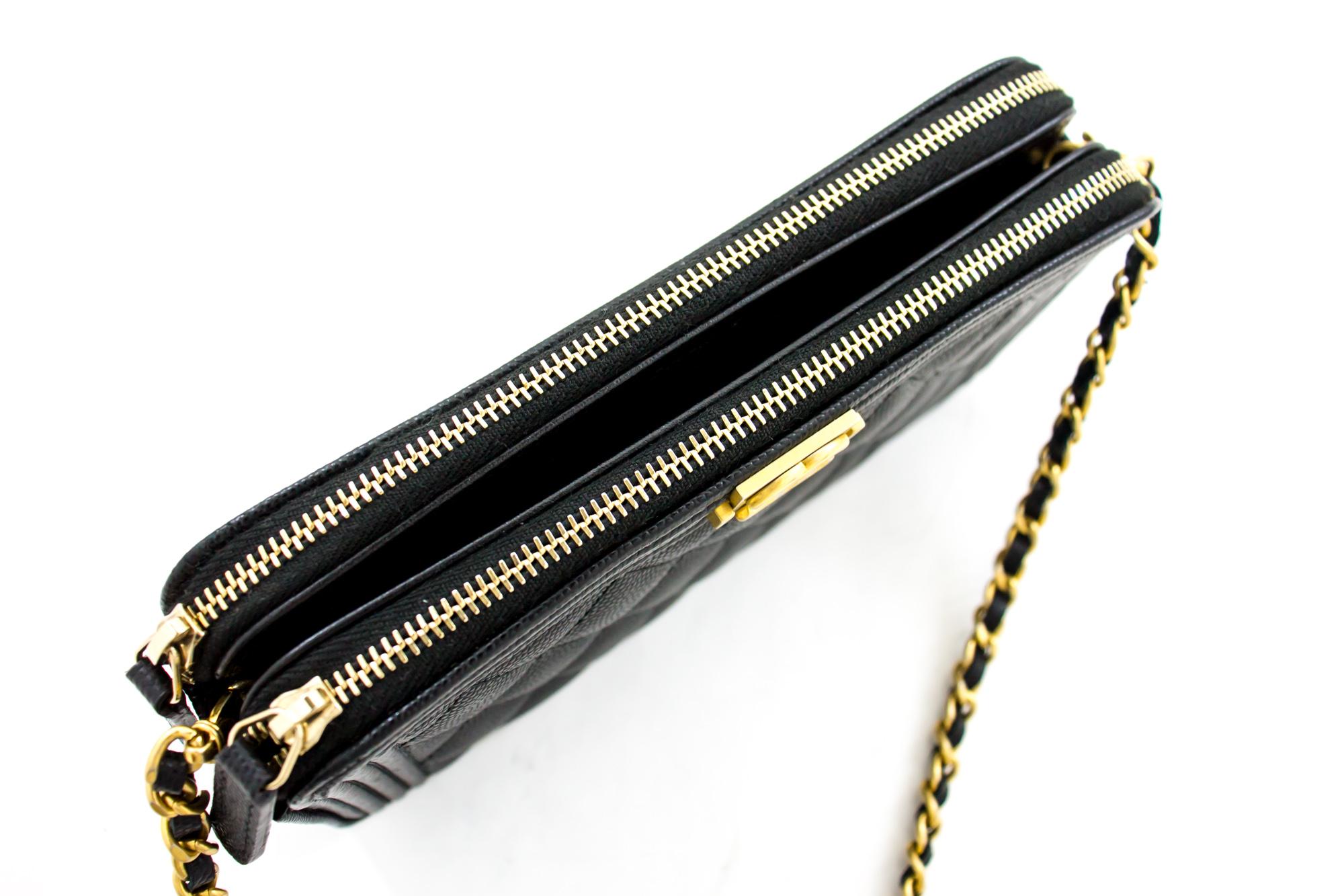 CHANEL Boy Black Caviar WOC Wallet On Chain Zipper Shoulder Bag For Sale 3