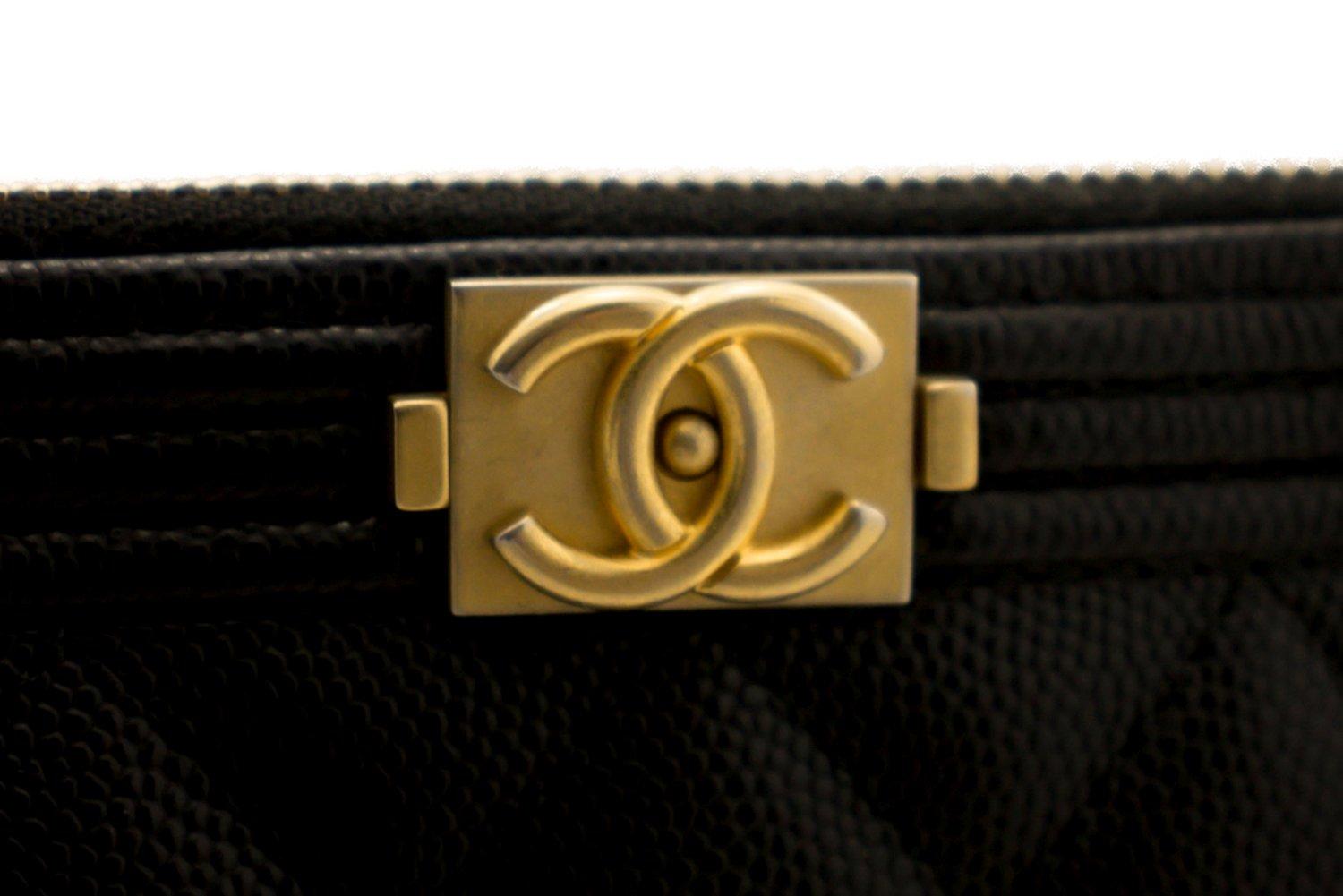 CHANEL Boy Black Caviar WOC Wallet On Chain Zipper Shoulder Bag For Sale 5