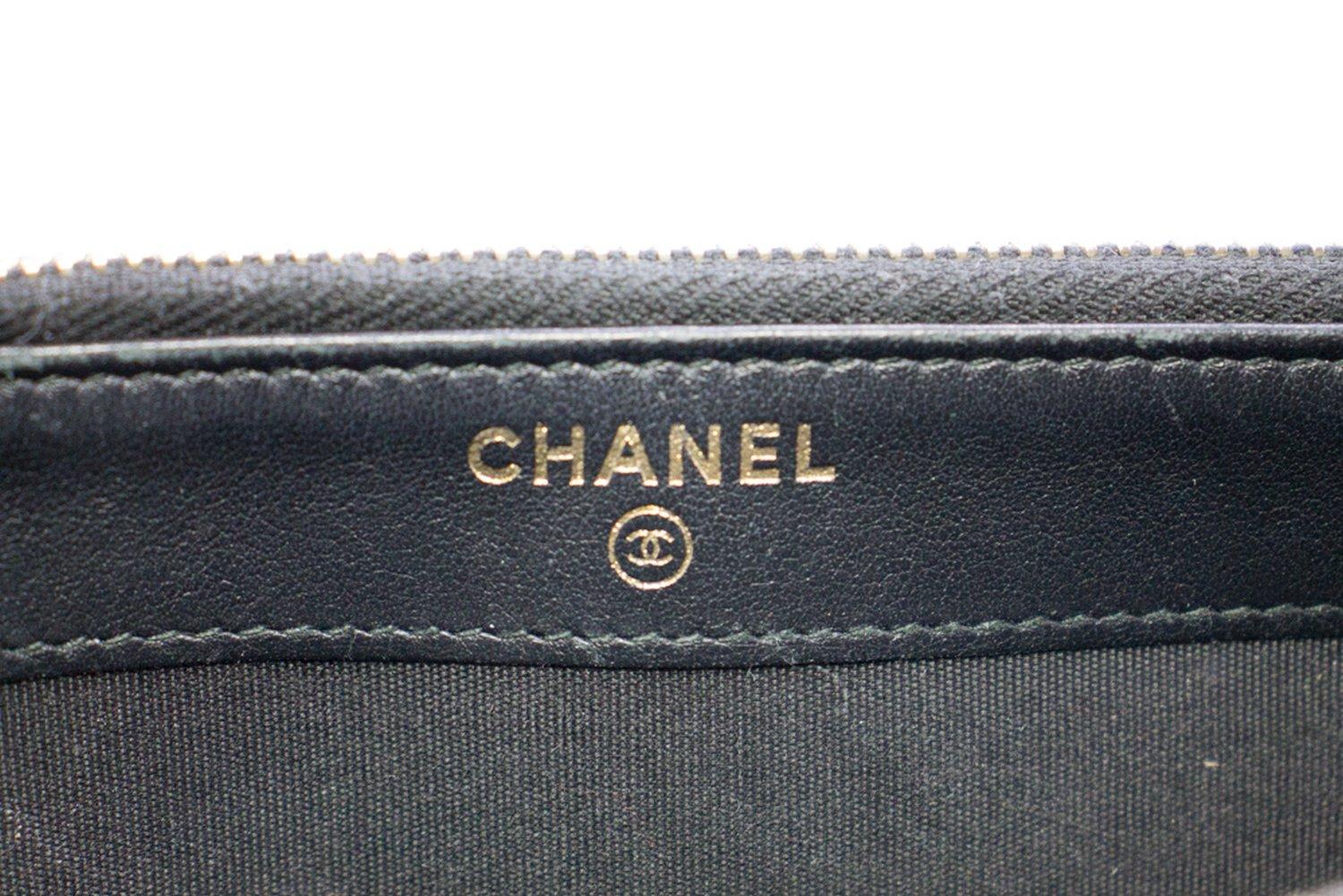 CHANEL Boy Black Caviar WOC Wallet On Chain Zipper Shoulder Bag 9