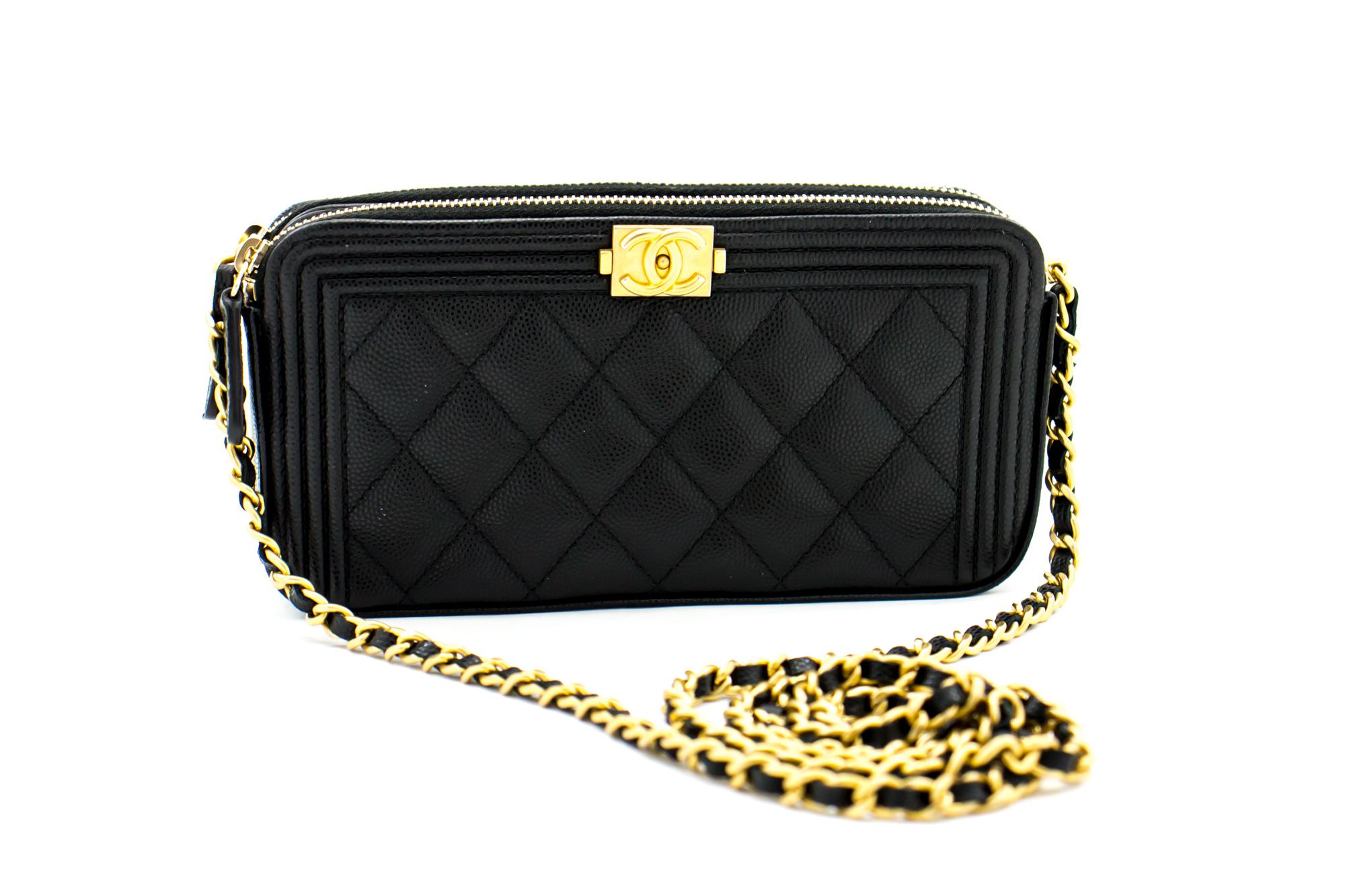 An authentic CHANEL Boy Black Caviar Wallet On Chain WOC Zipper Shoulder Bag. The color is Black. The outside material is Leather. The pattern is Solid. This item is Contemporary. The year of manufacture would be 2017.
Conditions & Ratings
Outside