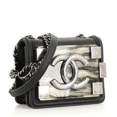 Chanel Boy Brick Flap Bag Iridescent Calfskin and Plexiglass Mini