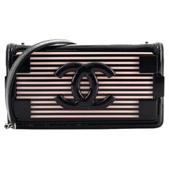 Chanel Boy Brick Flap Bag Striped Patent and Plexiglass Horizontal