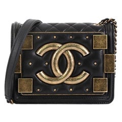 Chanel Boy Brick Flap Bag Studded Quilted Lambskin Mini