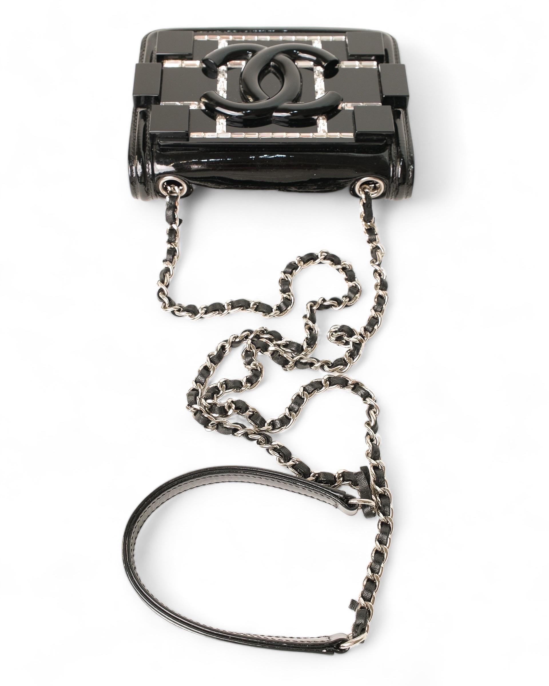 Chanel Boy Brick Lego Crystal Nera Borsa A Tracolla For Sale 5