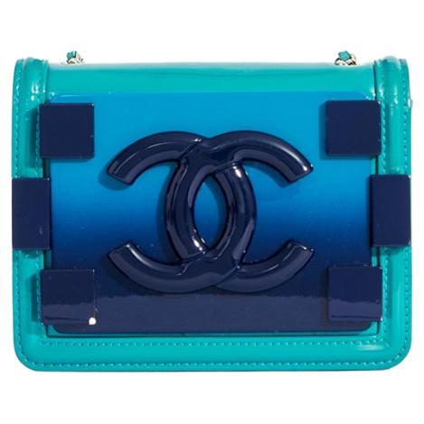 CHANEL Boy Brick Plexiglass Crossbody Bag in Turquoise For Sale at 1stDibs