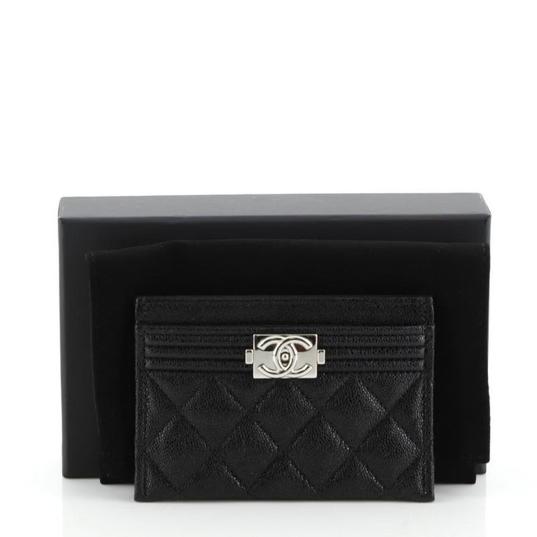 Chanel Boy Card Holder Quilted Caviar at 1stDibs  chanel boy cardholder, boy  chanel card holder, chanel boy card holder caviar
