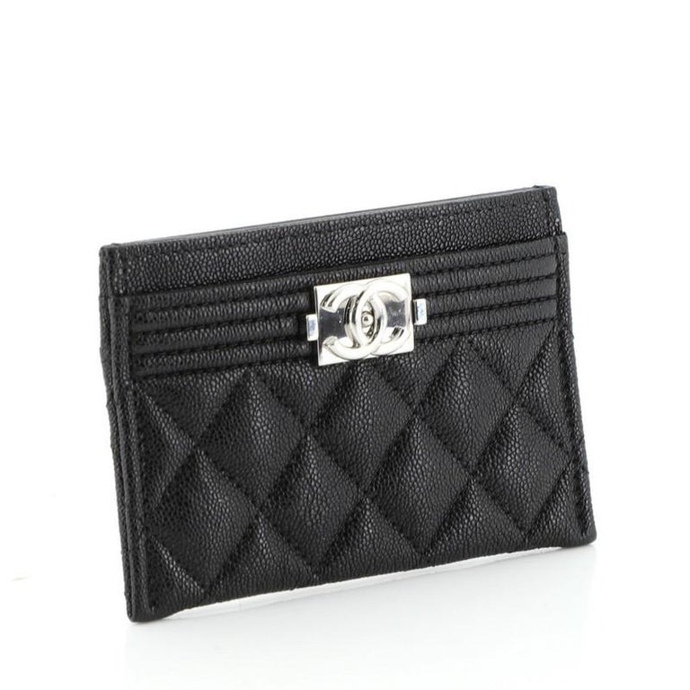 Chanel Quilted Zip Card Holder Black Caviar Gold Hardware 23S – Coco  Approved Studio