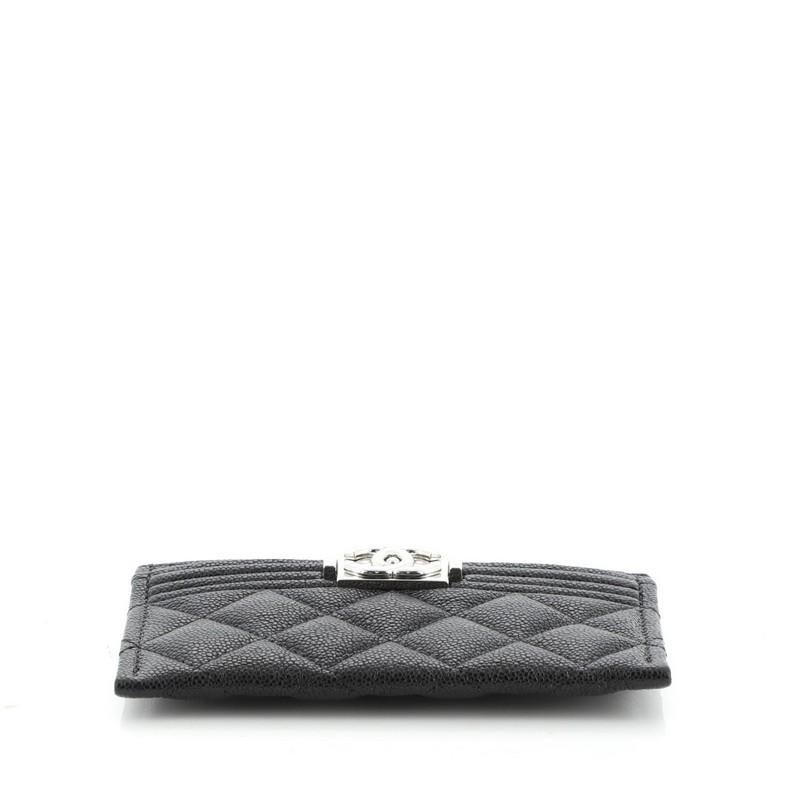 chanel boy card holder caviar