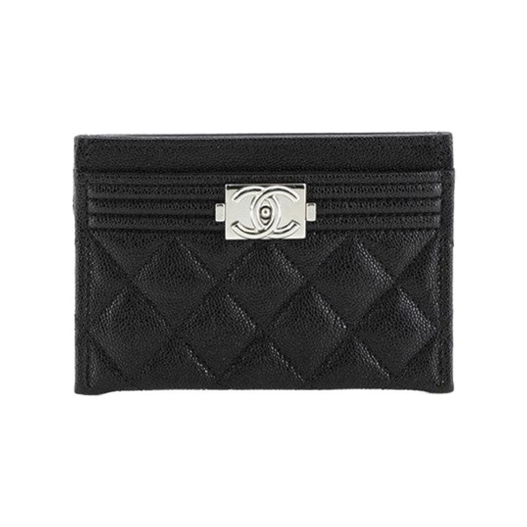 Chanel Boy Card Holder Quilted Caviar at 1stDibs  chanel boy cardholder,  boy chanel card holder, chanel boy card holder caviar