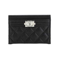 Chanel Boy Card Holder Quilted Caviar