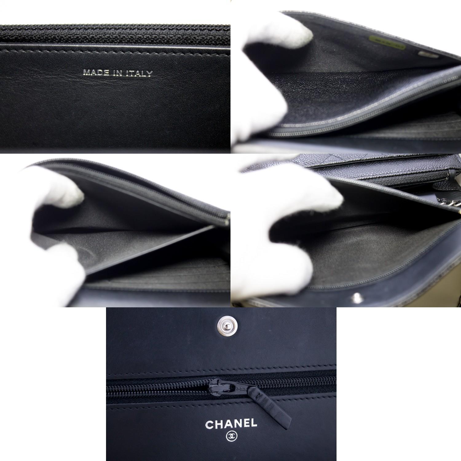 CHANEL Boy Caviar Black WOC Wallet On Chain Shoulder Bag Quilted Leather 1